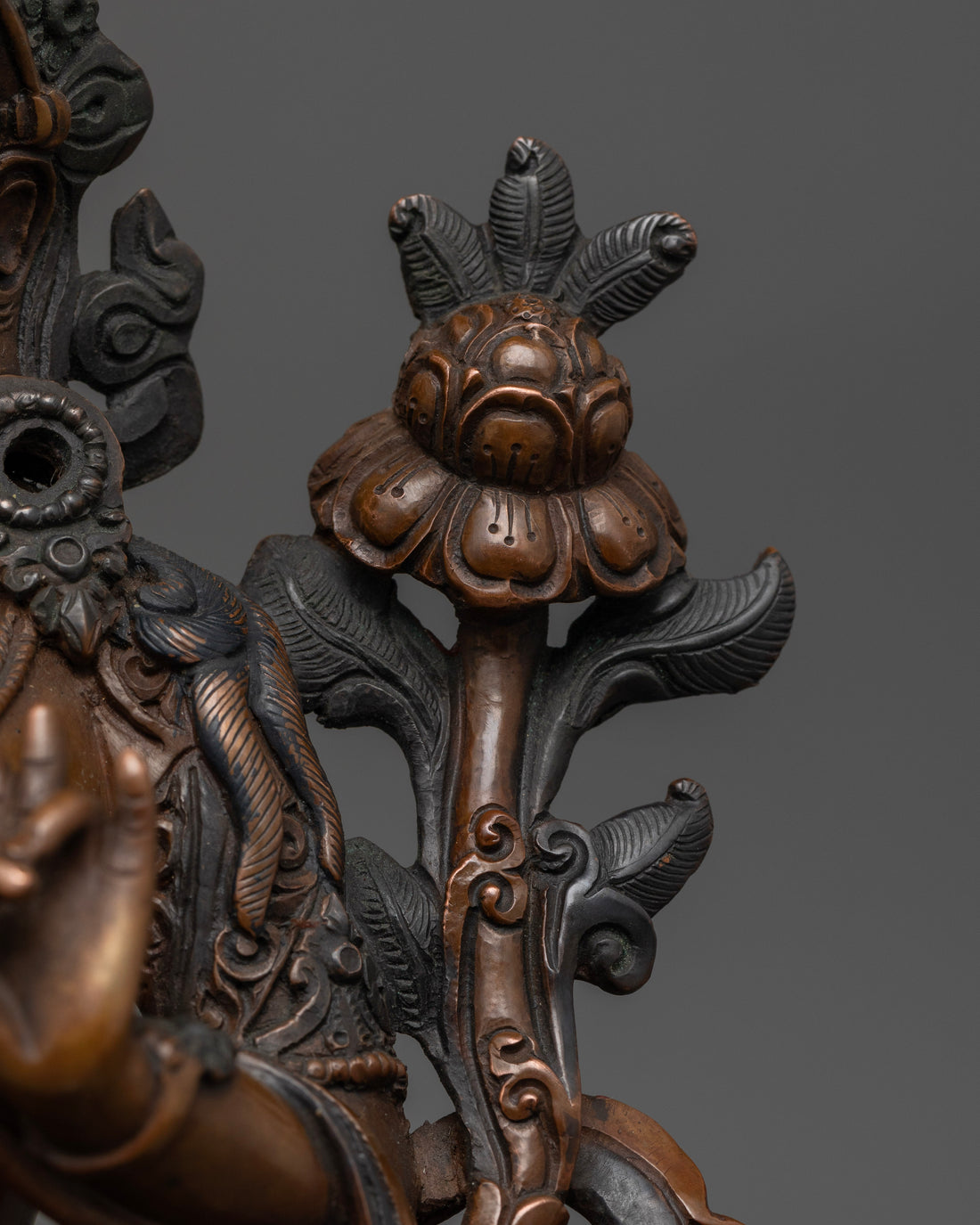 Tibetan Mother Dolma Statue in Oxidized Copper