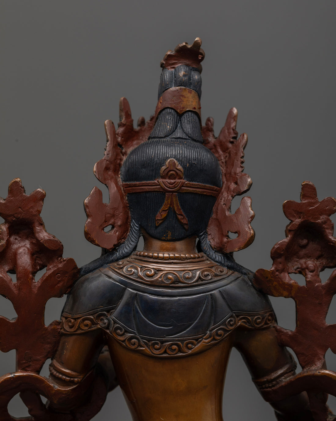 Tibetan Mother Dolma Statue in Oxidized Copper