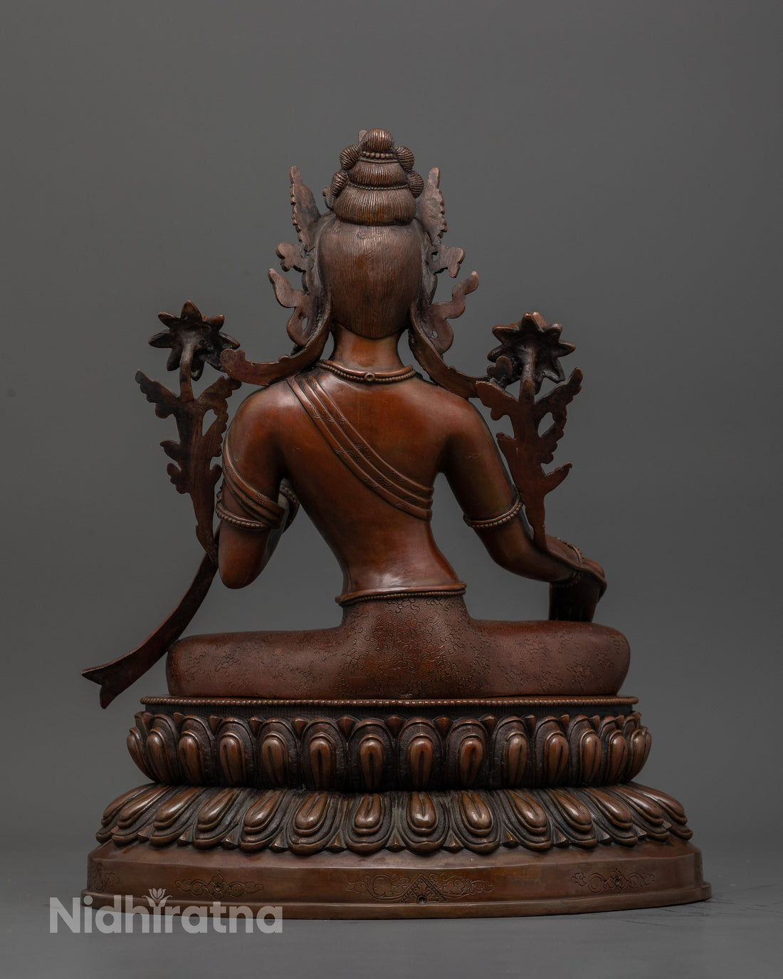 Sacred Mother Green Tara Statue in Meditative Pose