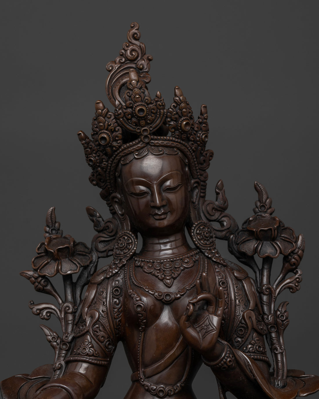 Oxidized Mother Green Tara Statue for Protection