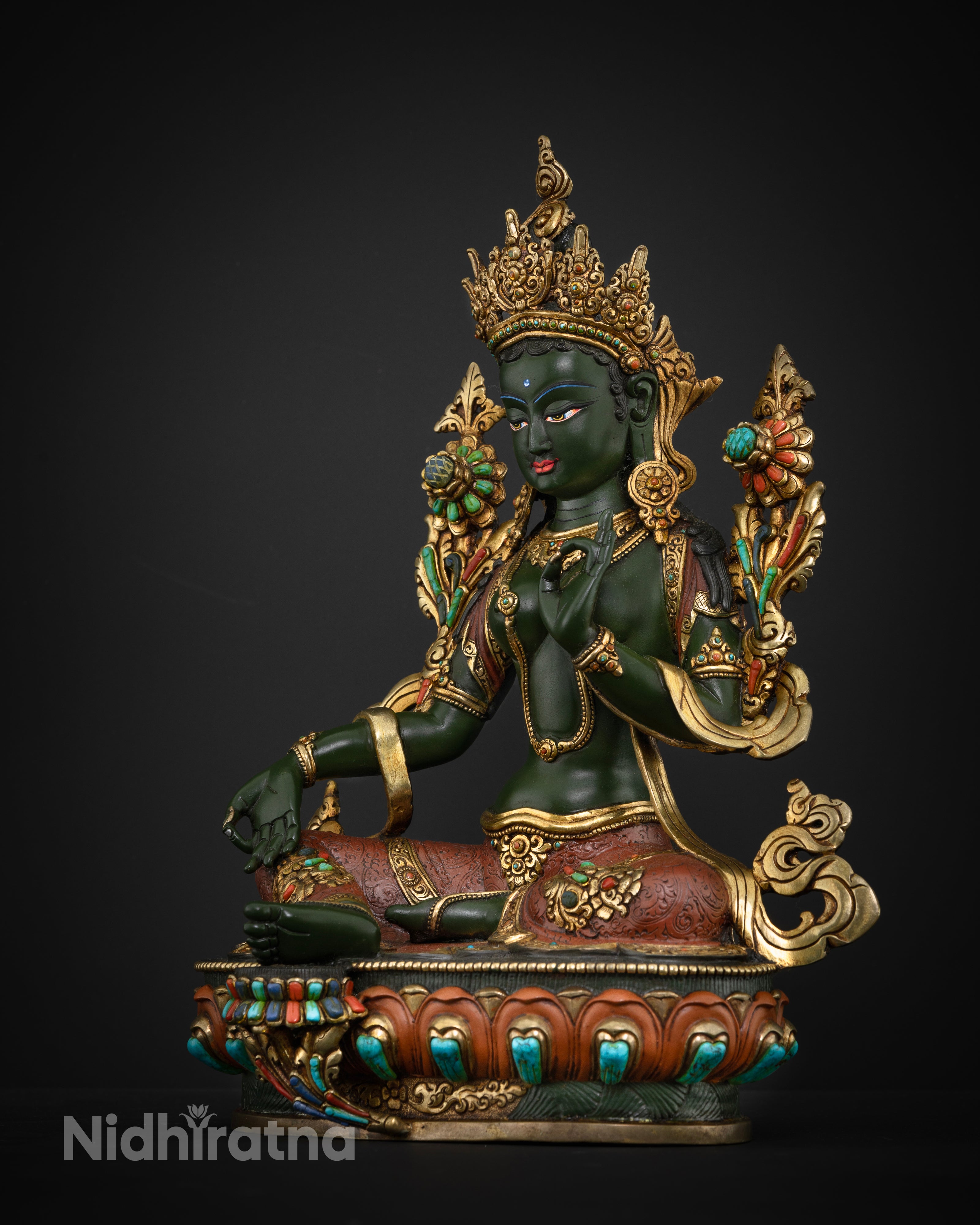 Serene Green Tara Statue: The Green Bodied Protector and Liberator
