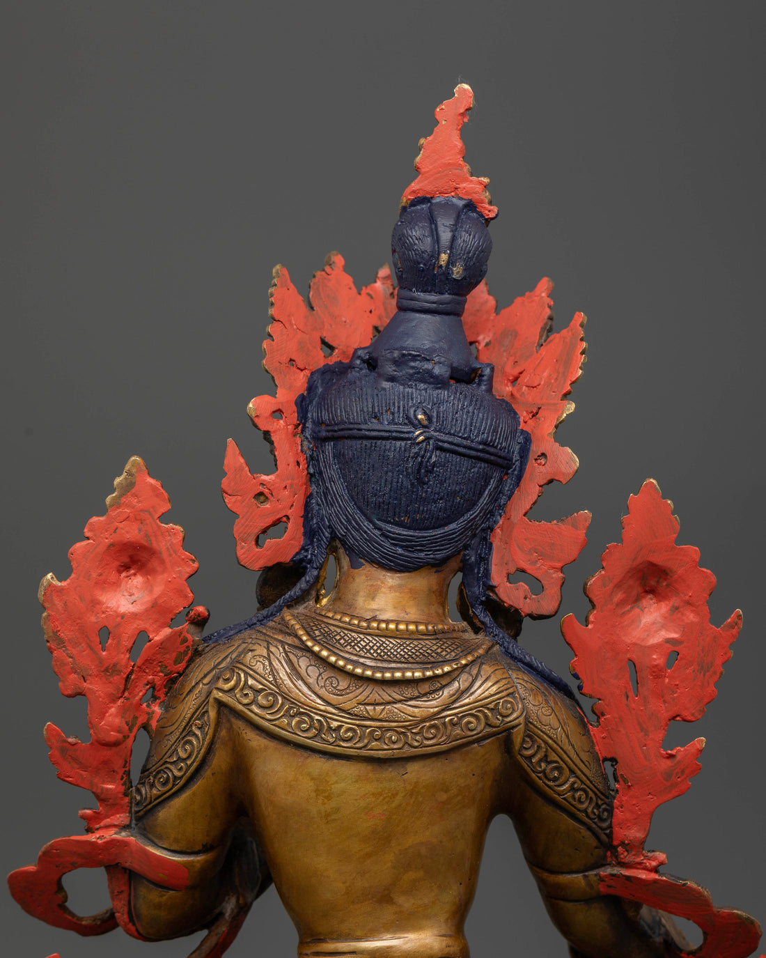 Artistic 12.8 Inch Oxidized Green Tara Statue