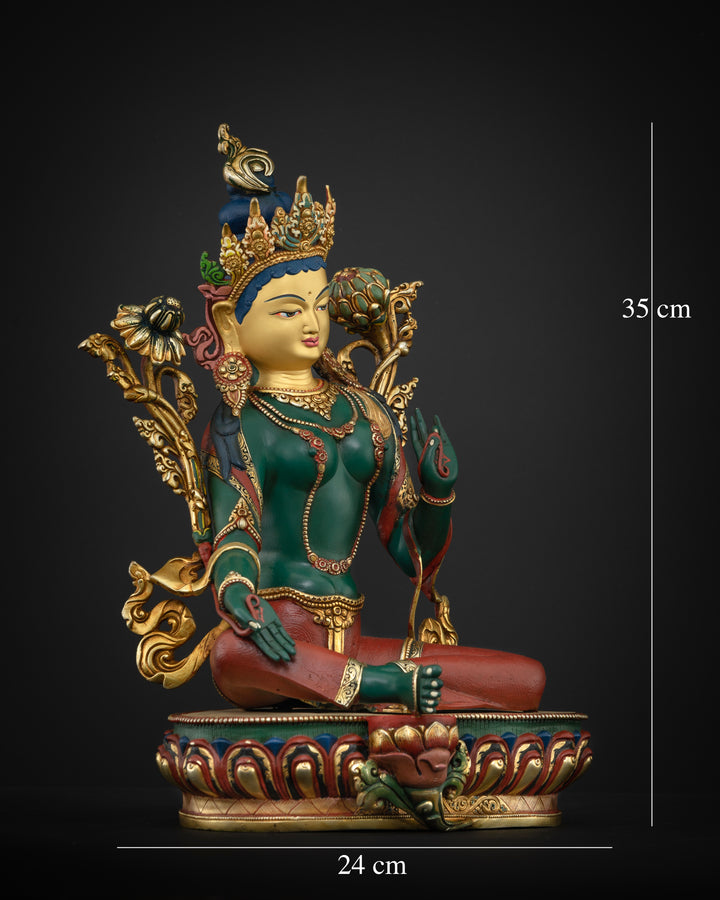 The Verdant Goddess: A Masterpiece of Green Tara