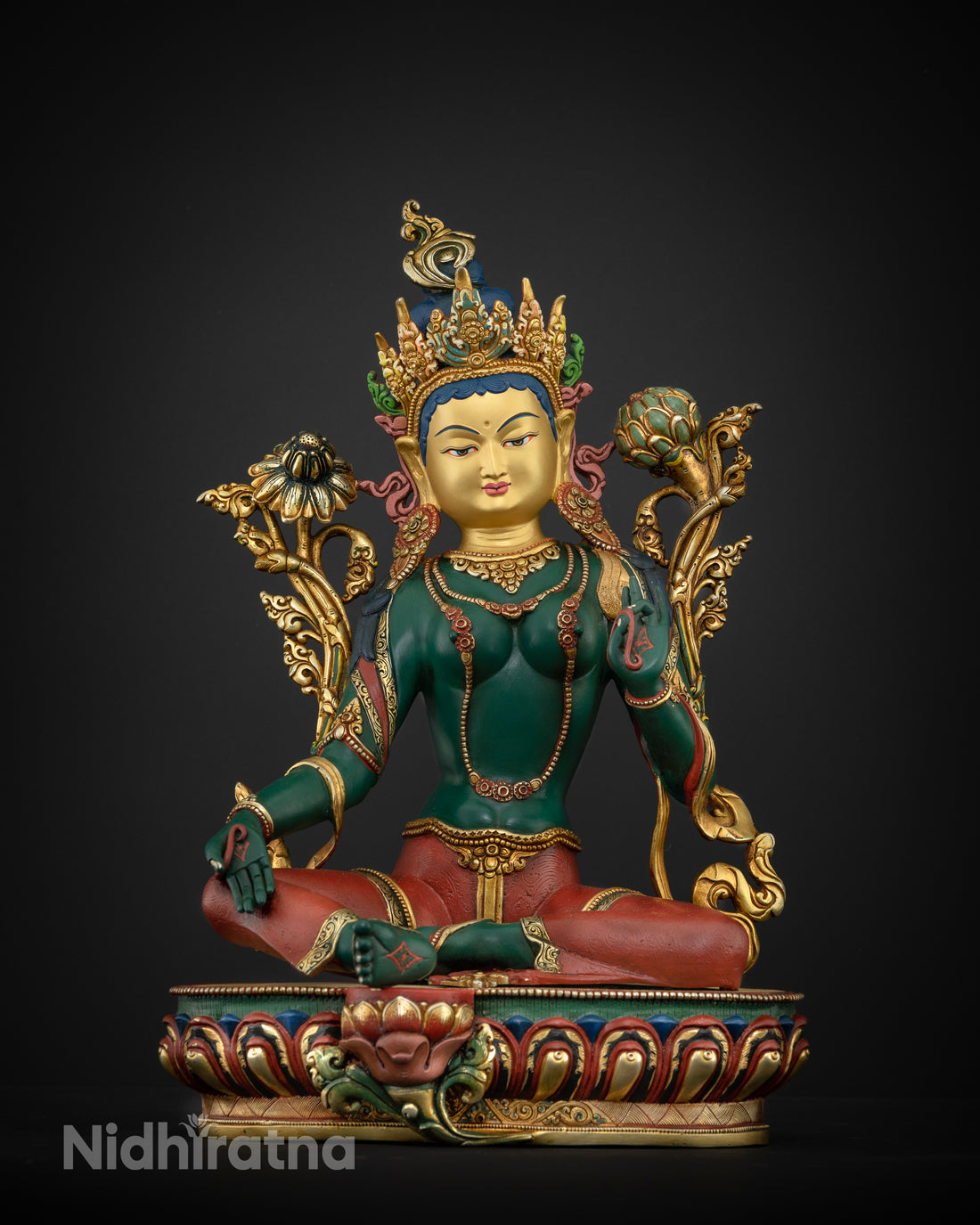 The Verdant Goddess: A Masterpiece of Green Tara