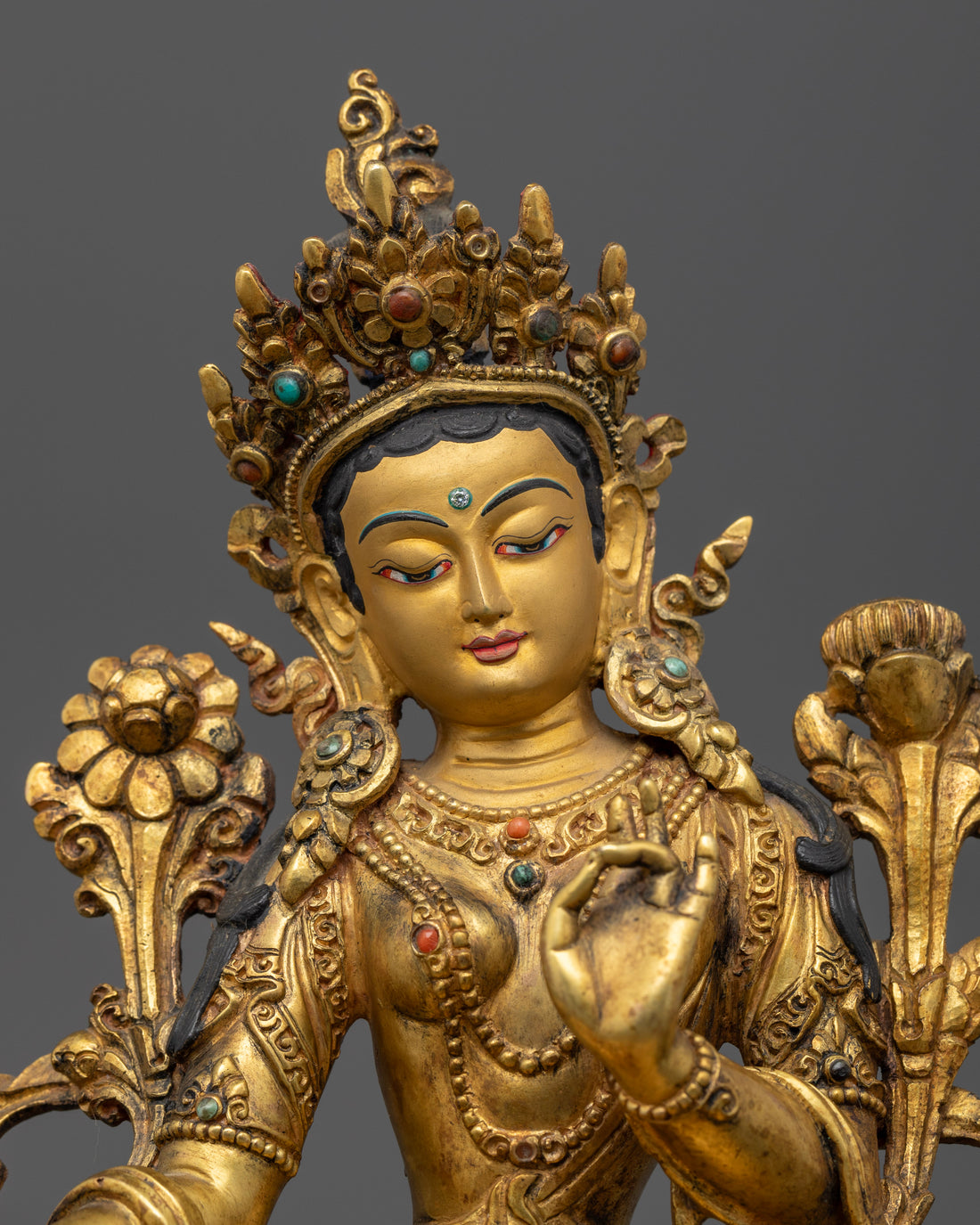 Green Tara Statue: Protectress of Compassion and Courage