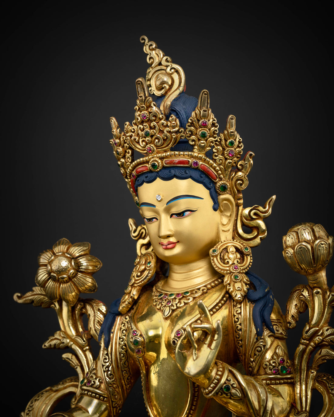 Handmade Mother Green Tara Statue: Embodying Compassion