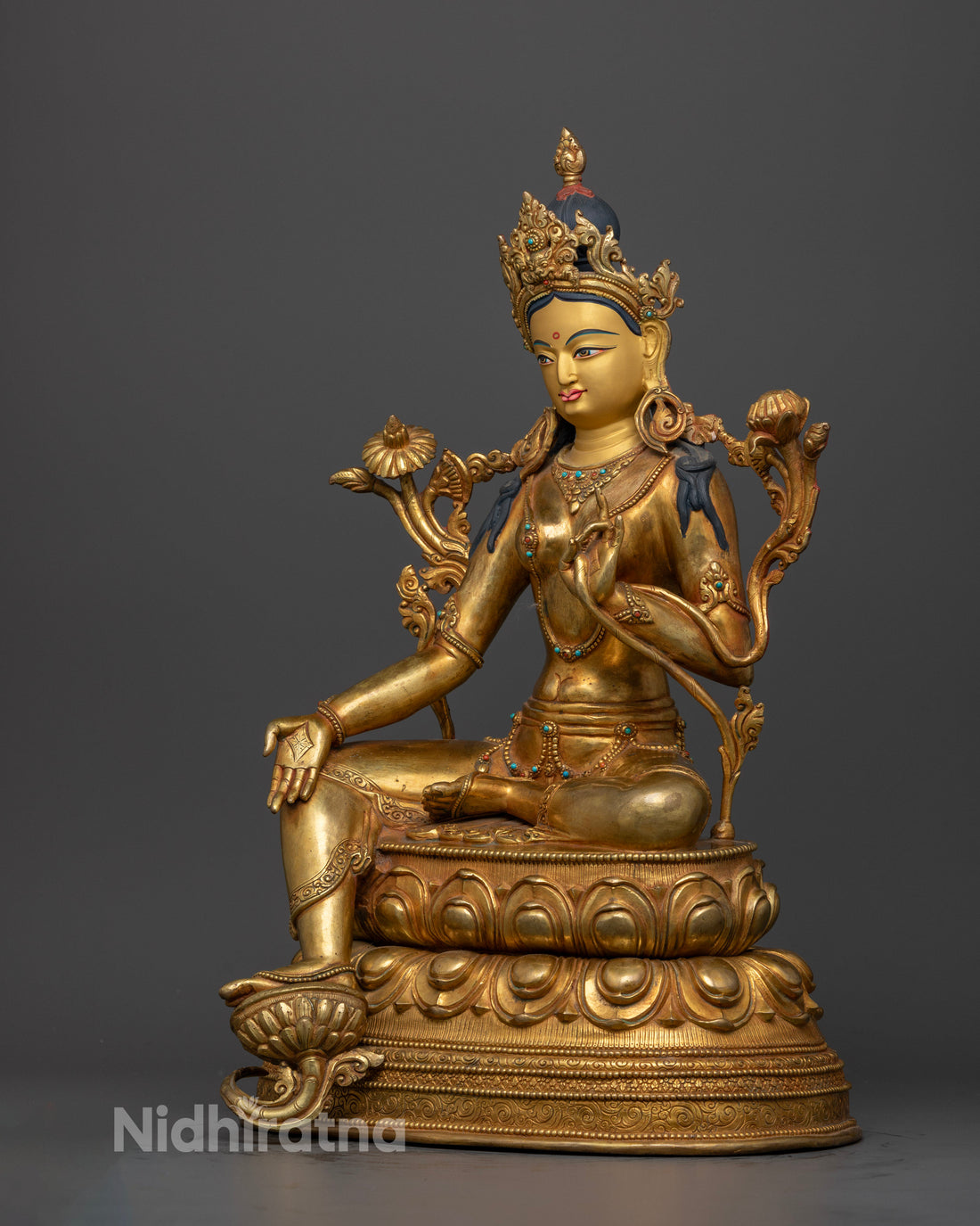 Green Tara Statue from Nepal: Elegance and Spirituality