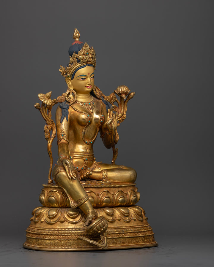 Green Tara Statue from Nepal: Elegance and Spirituality