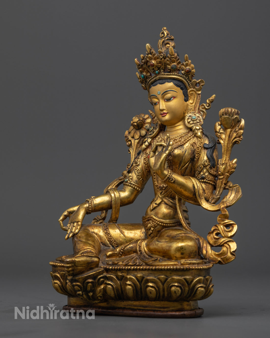 Green Tara Statue: Protectress of Compassion and Courage