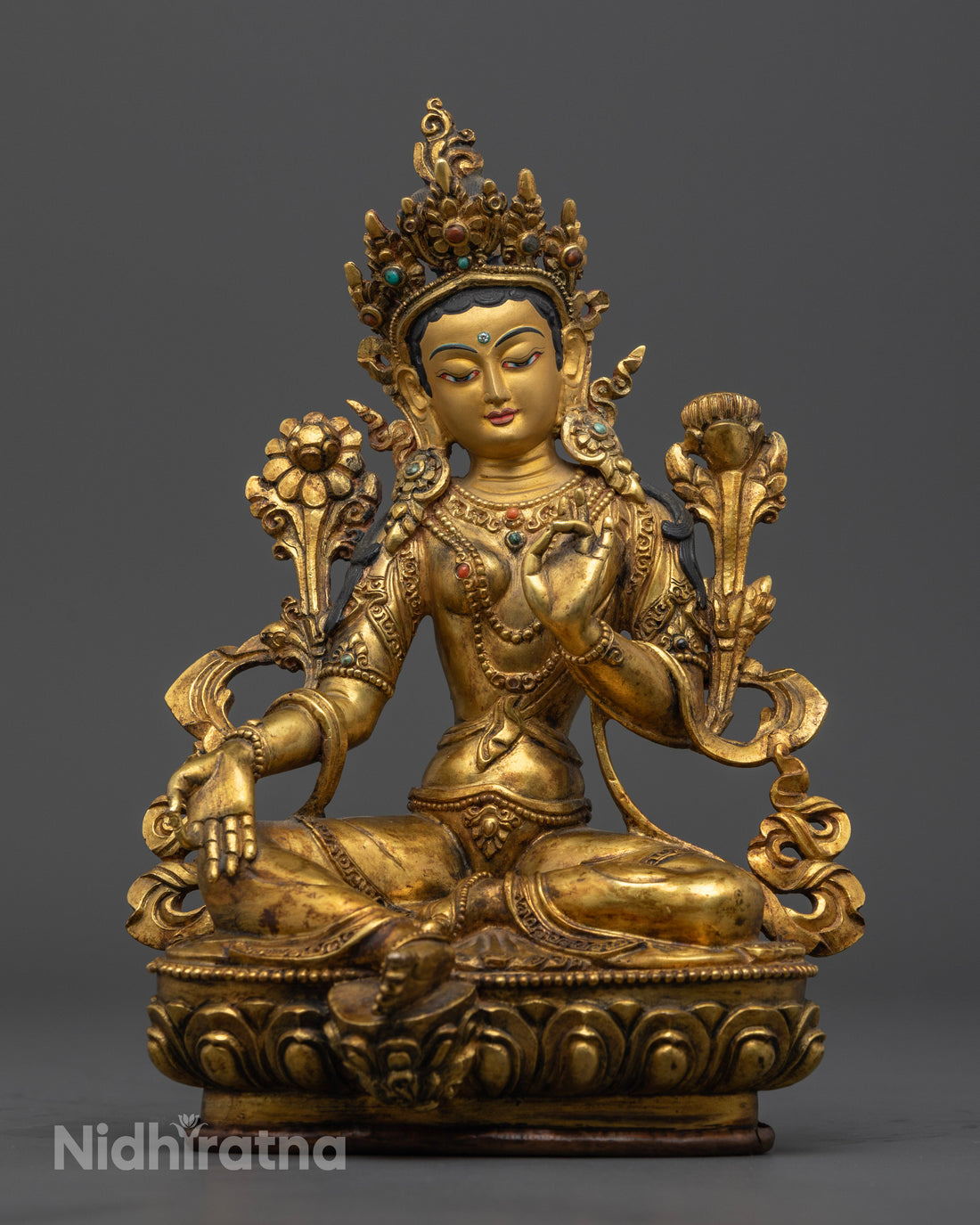 Green Tara Statue: Protectress of Compassion and Courage