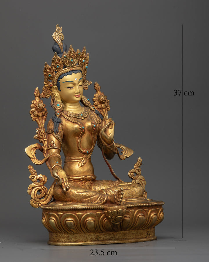 Goddess Green Tara Statue : The Healing Mother in Tibetan Buddhism