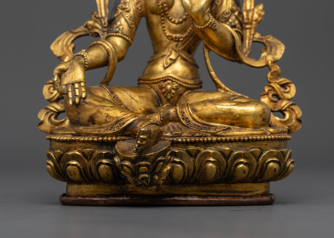 Green Tara Statue: Protectress of Compassion and Courage