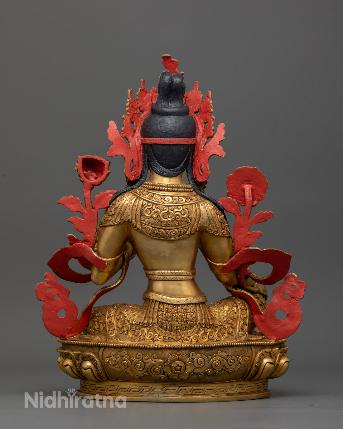 13.5 Inch Matte Mother Green Tara Sculpture