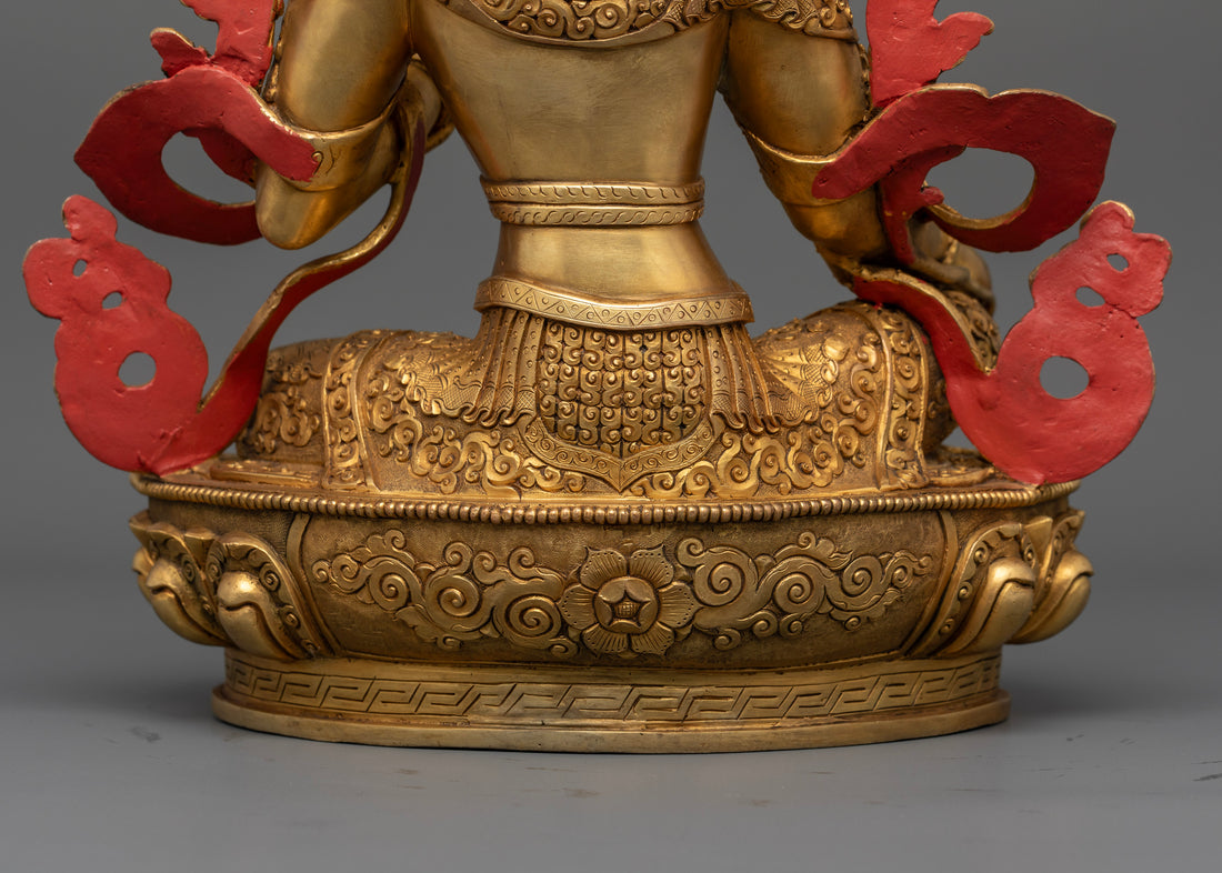 13.5 Inch Matte Mother Green Tara Sculpture