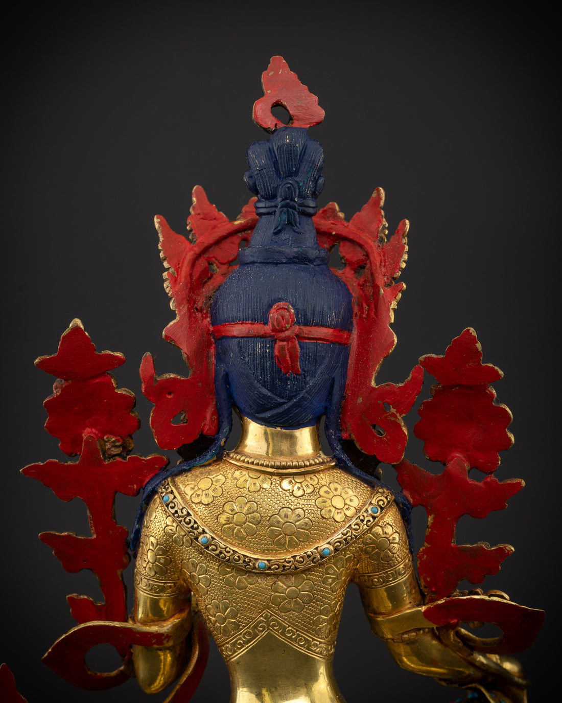 Golden Tara: Hand-Carved Masterpiece Adorned with Celestial Jewels