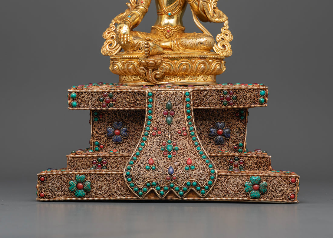 Throne-Seated Green Tara: A Sacred Representation Grace