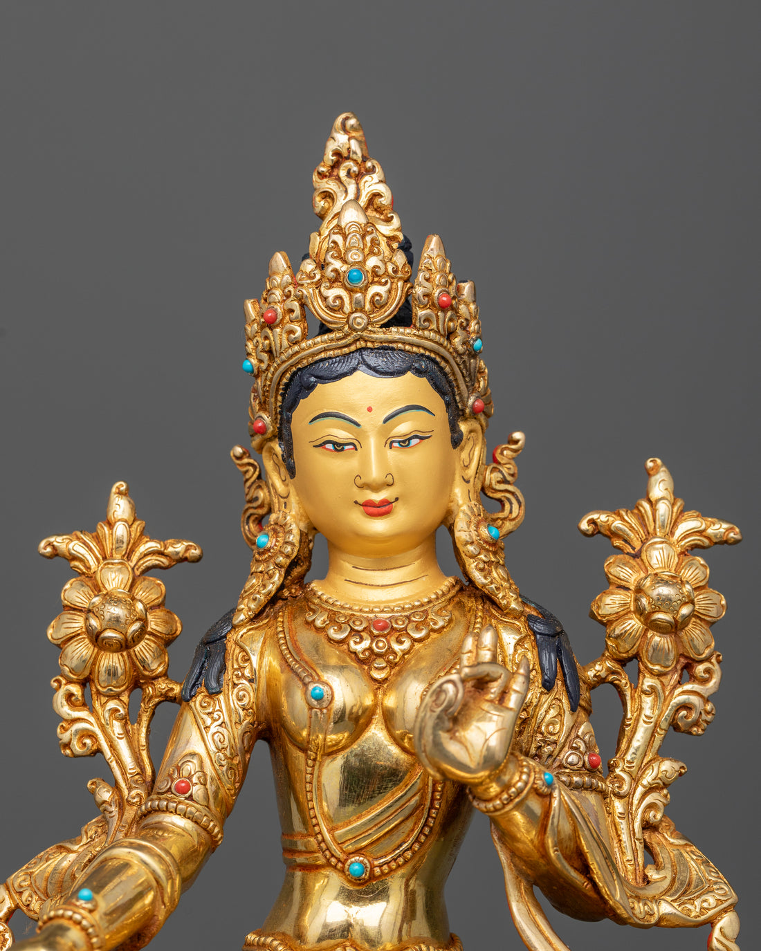 Throne-Seated Green Tara: A Sacred Representation Grace