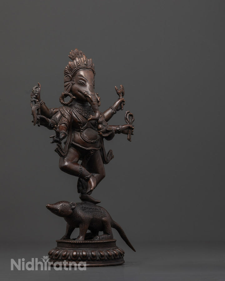 Oxidized Ganesh Idol | Traditional Hindu Elephant God Sculpture