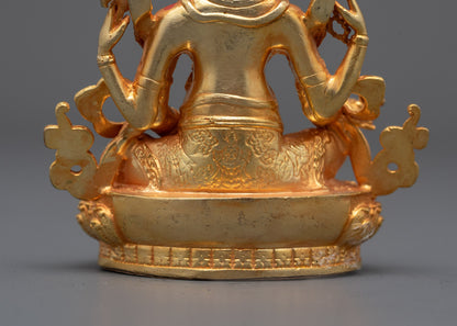 Machine-Made Gold-Plated Ganesh Sculpture