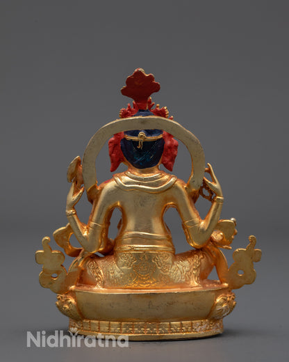 Machine-Made Gold-Plated Ganesh Sculpture