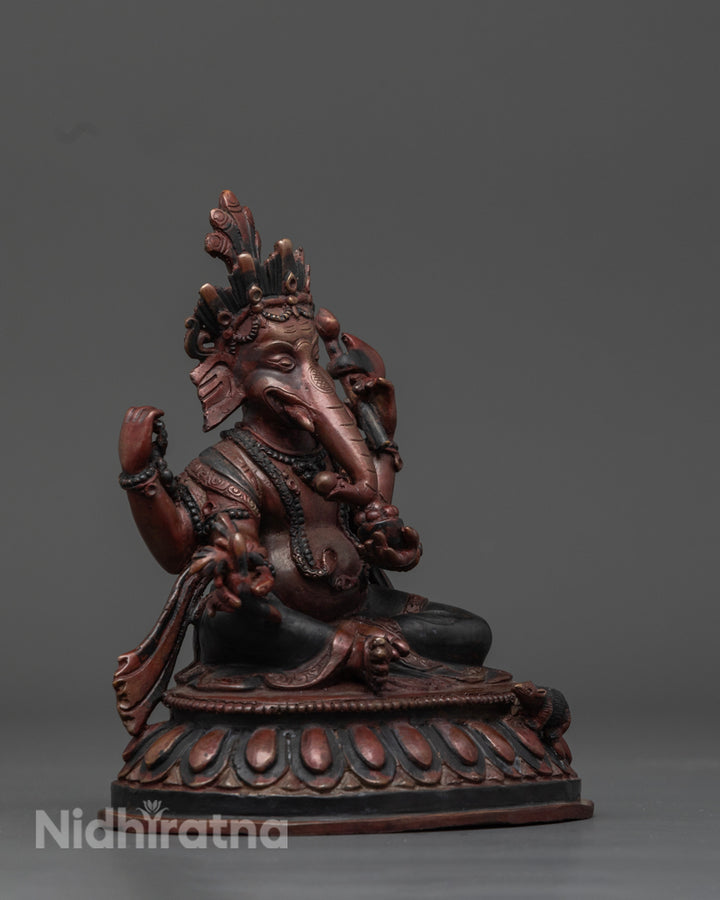 Ganesha Sculpture | Oxidized Statue from Nepal