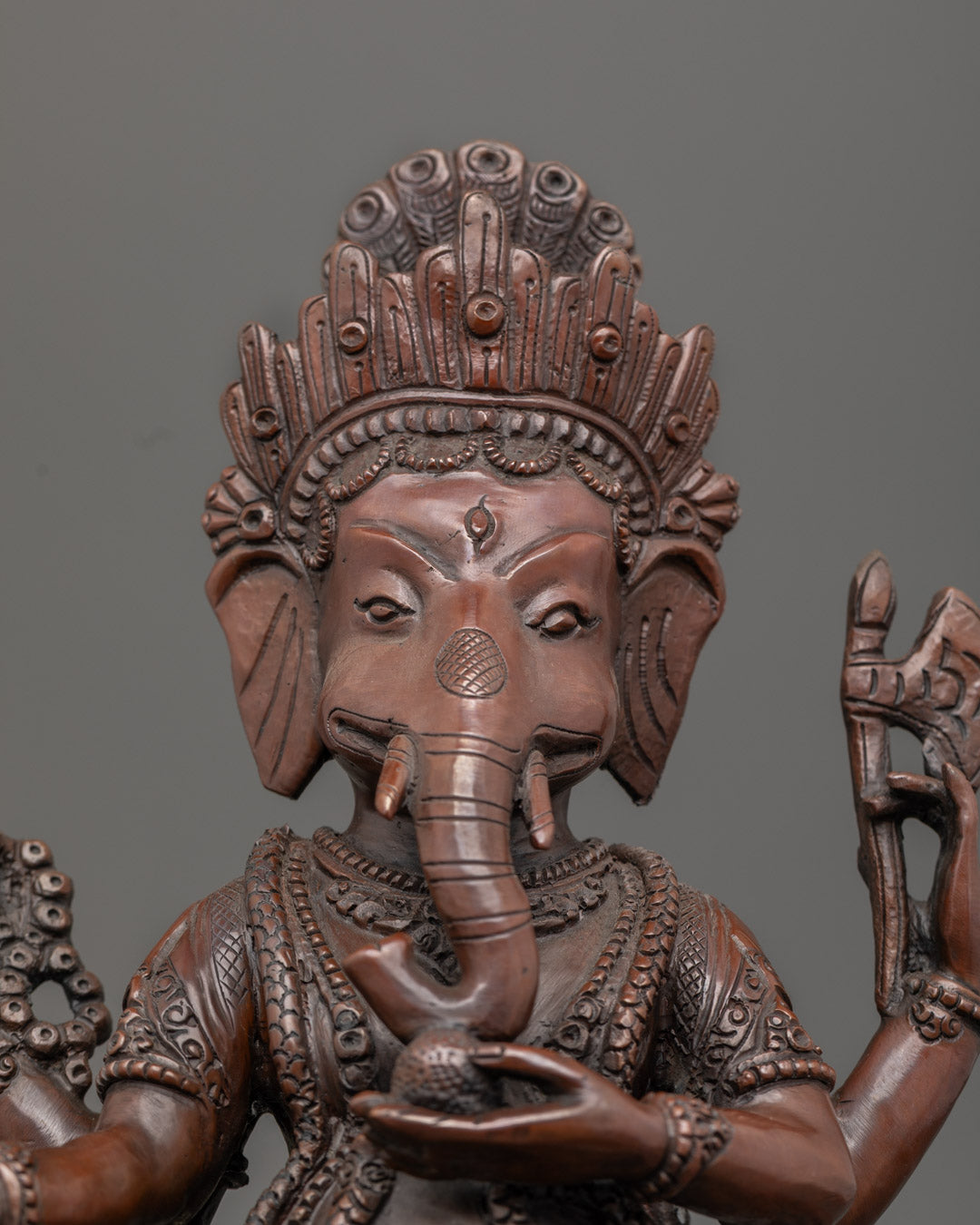 Ganesh Sculpture for Positive Energy | Handcrafted in Oxidized Copper