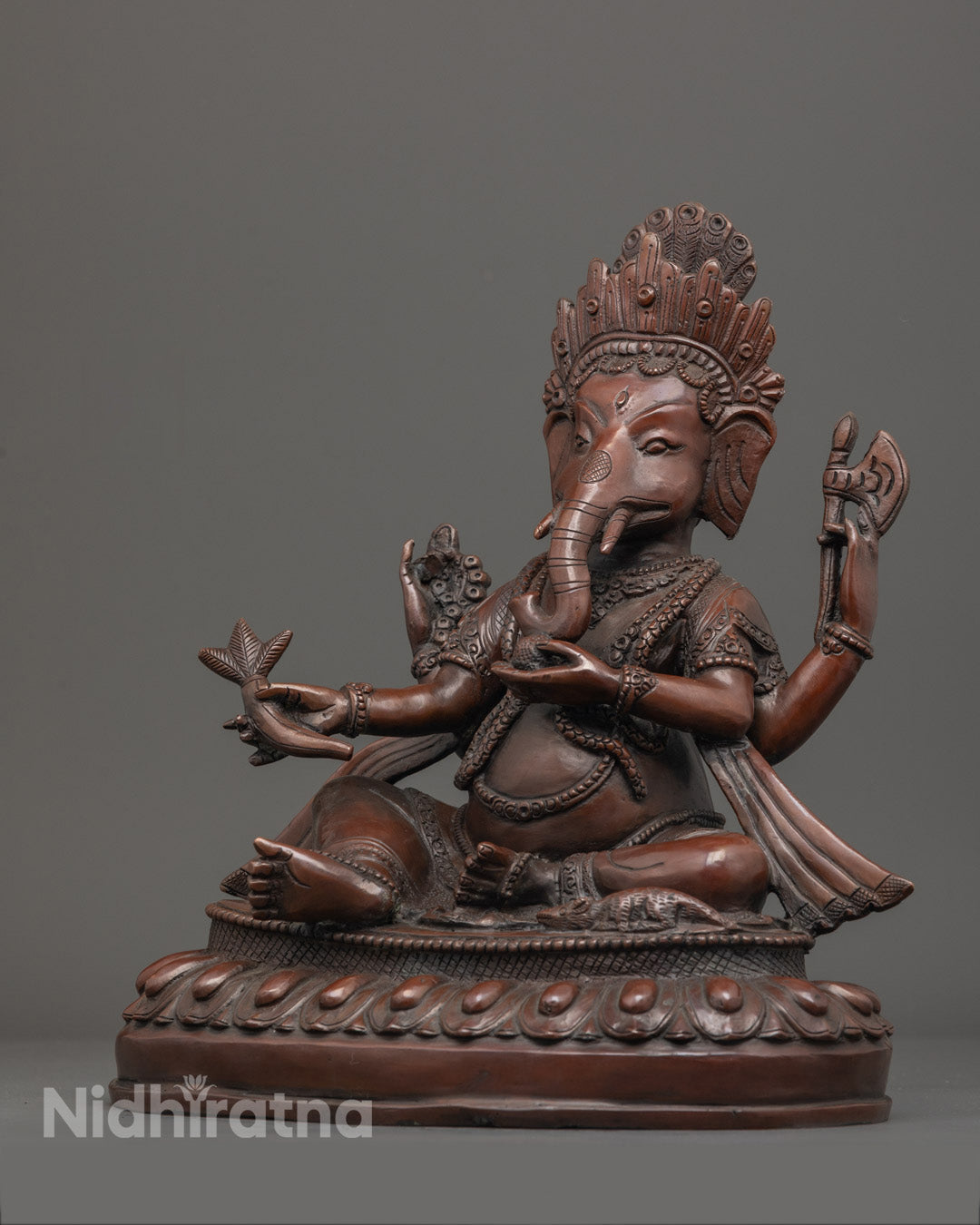 Ganesh Sculpture for Positive Energy | Handcrafted in Oxidized Copper