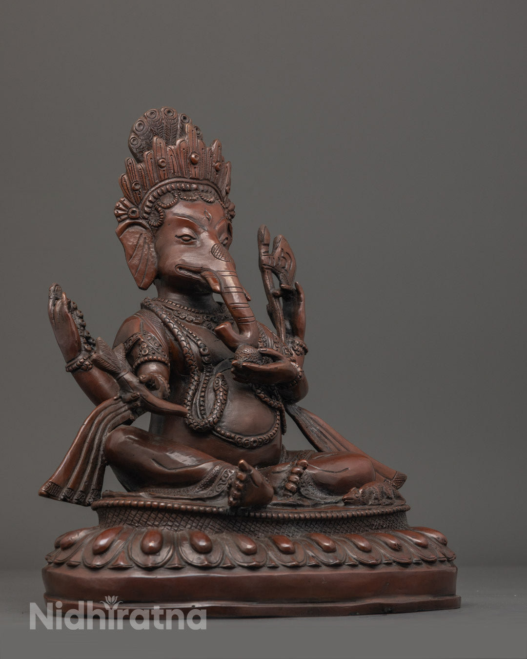 Ganesh Sculpture for Positive Energy | Handcrafted in Oxidized Copper