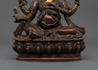 Oxidized Lord Ganesha Statue | Handcrafted Hindu Decor for Home Decor