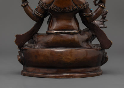 Oxidized Lord Ganesha Statue | Handcrafted Hindu Decor for Home Decor