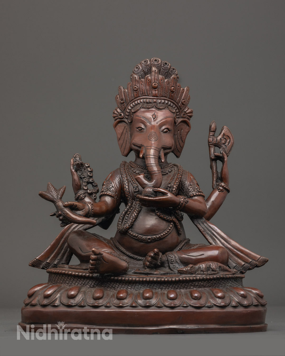 Ganesh Sculpture for Positive Energy | Handcrafted in Oxidized Copper