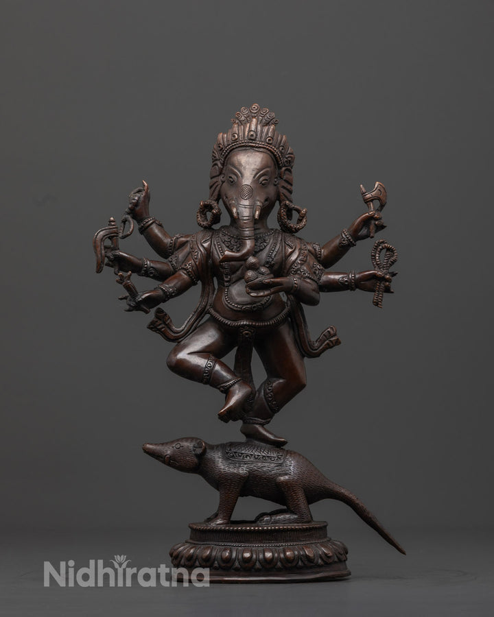 Oxidized Ganesh Idol | Traditional Hindu Elephant God Sculpture