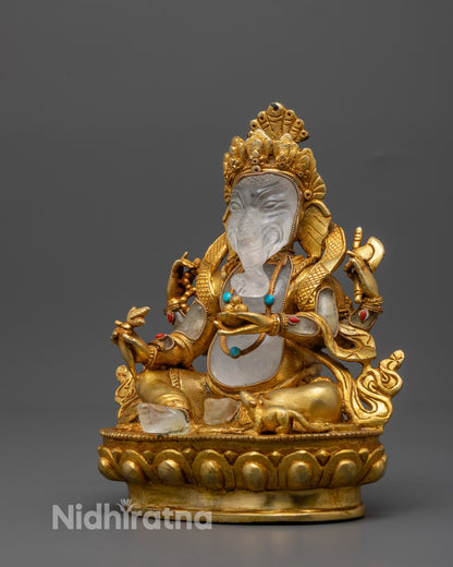 Divine Crystal Ganesh Statue | Masterfully Handmade by Artisan