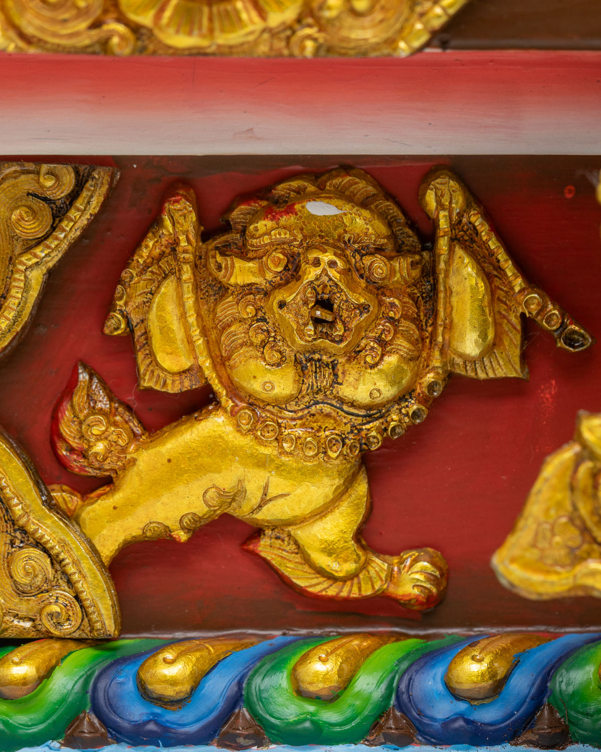 Ganesha Statue On Vibrant Throne | Oxidized Copper Sculpture from Nepal