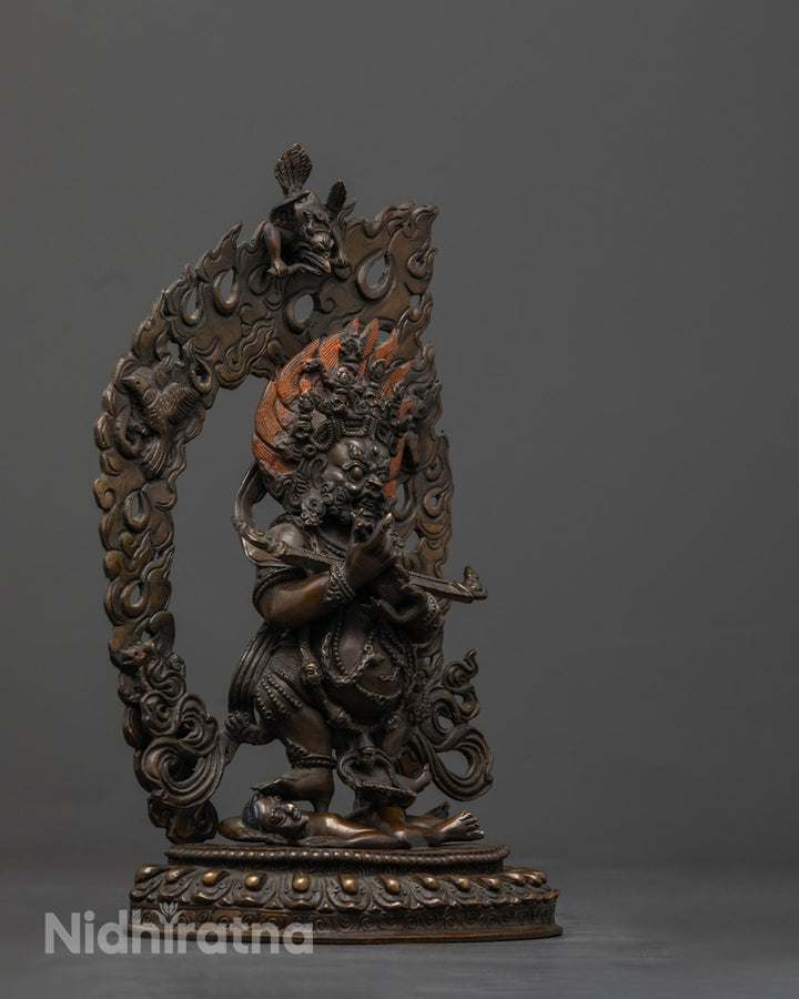 Sakya Mahakala Statue | Handmade Tibetan Protector Deity