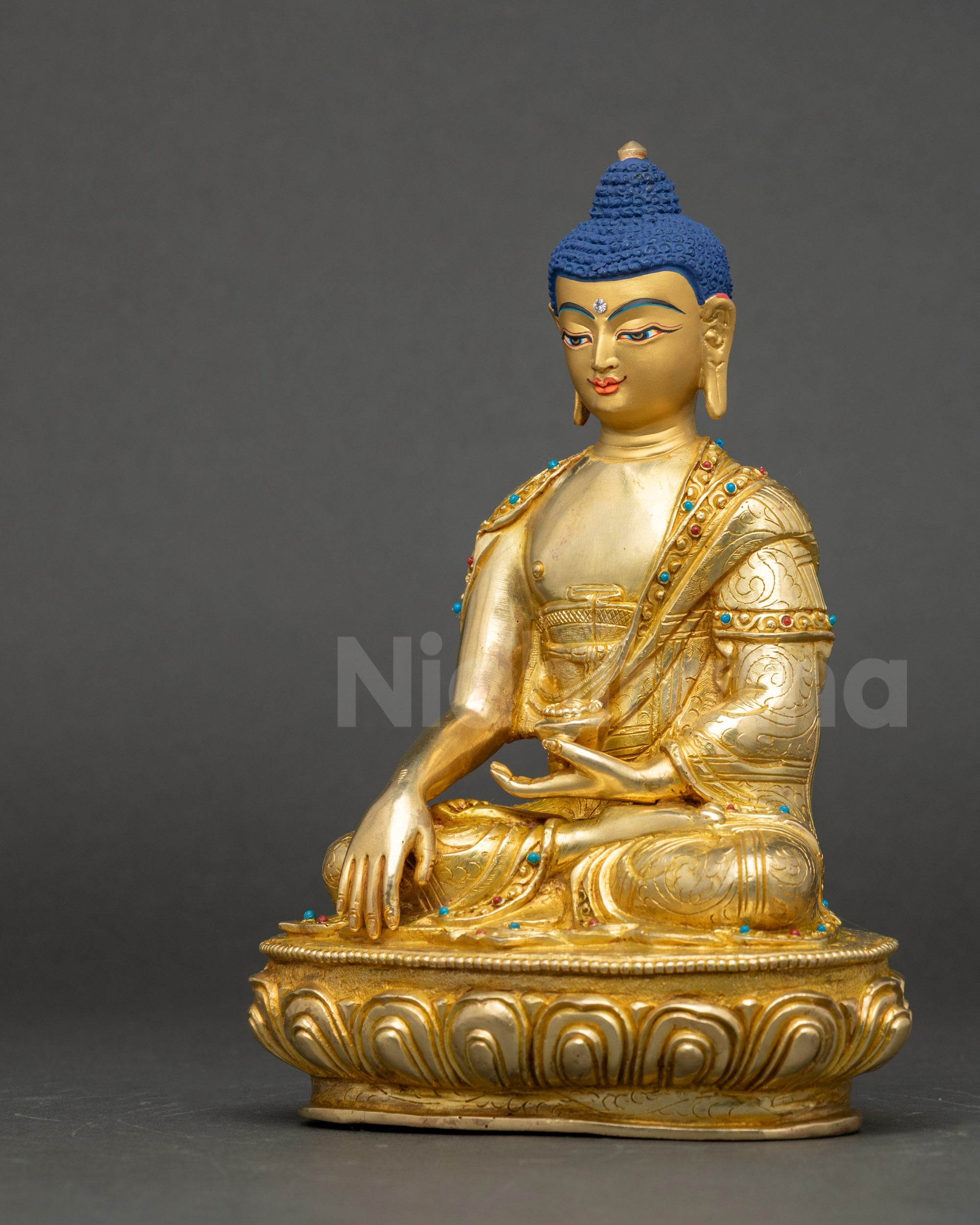 Gautama Buddha Statue left side view showing serene meditative posture