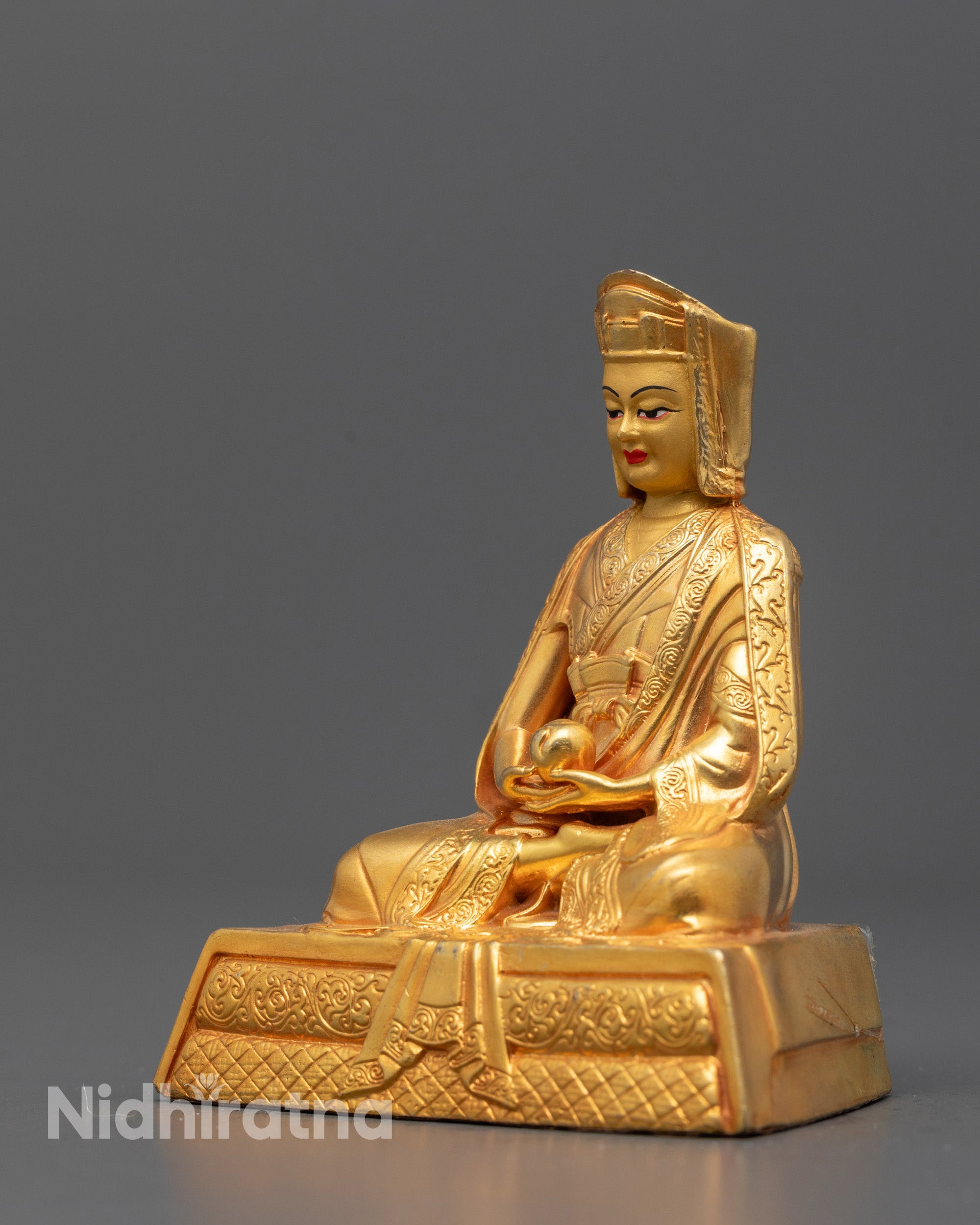 Handcrafted Gampopa Statue | Traditional Tibetan Kagyu Teacher