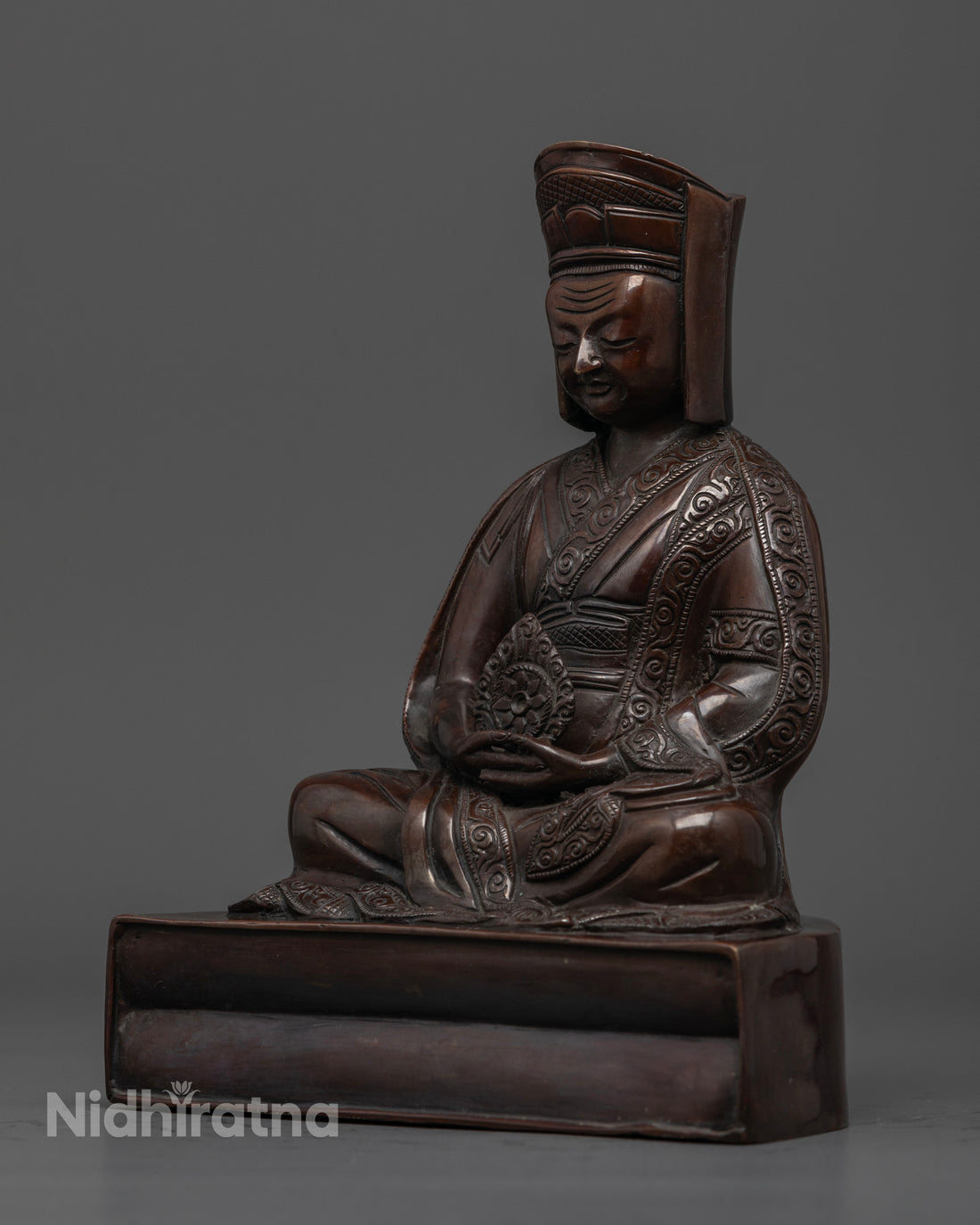 Oxidized Gampopa Statue : The Tibetan Master