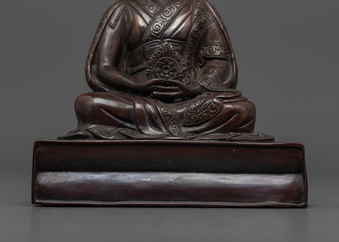 Oxidized Gampopa Statue : The Tibetan Master