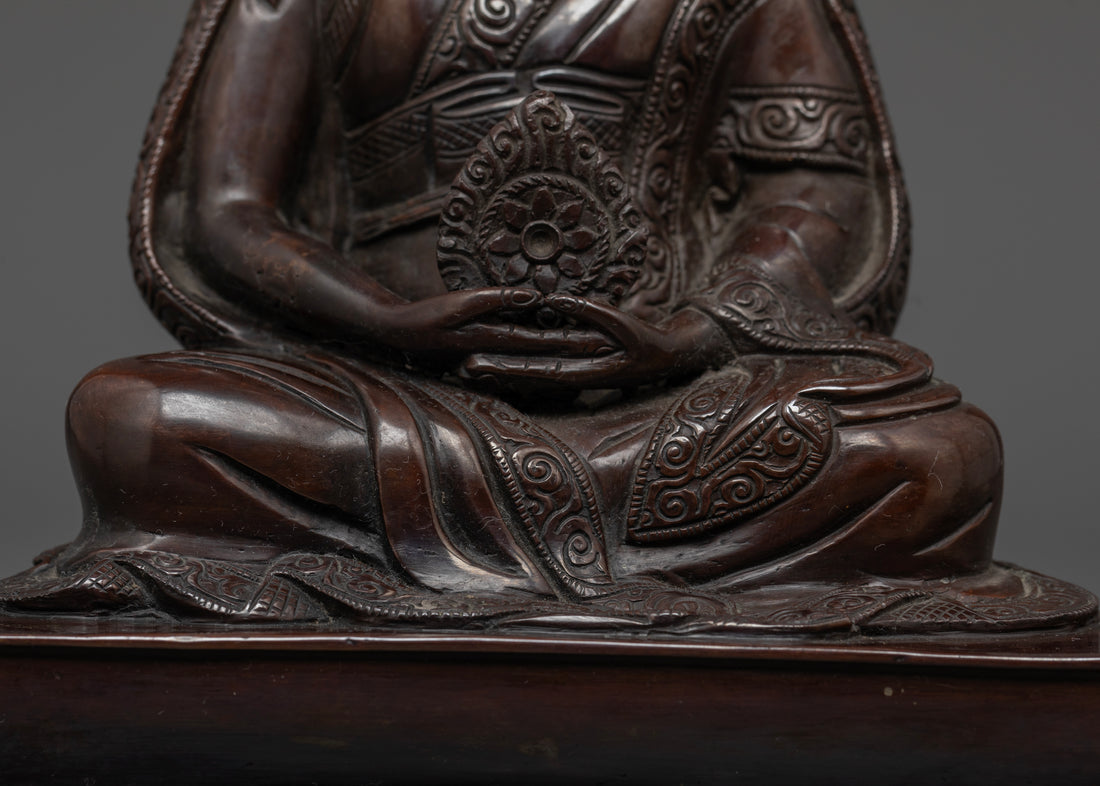 Oxidized Gampopa Statue : The Tibetan Master