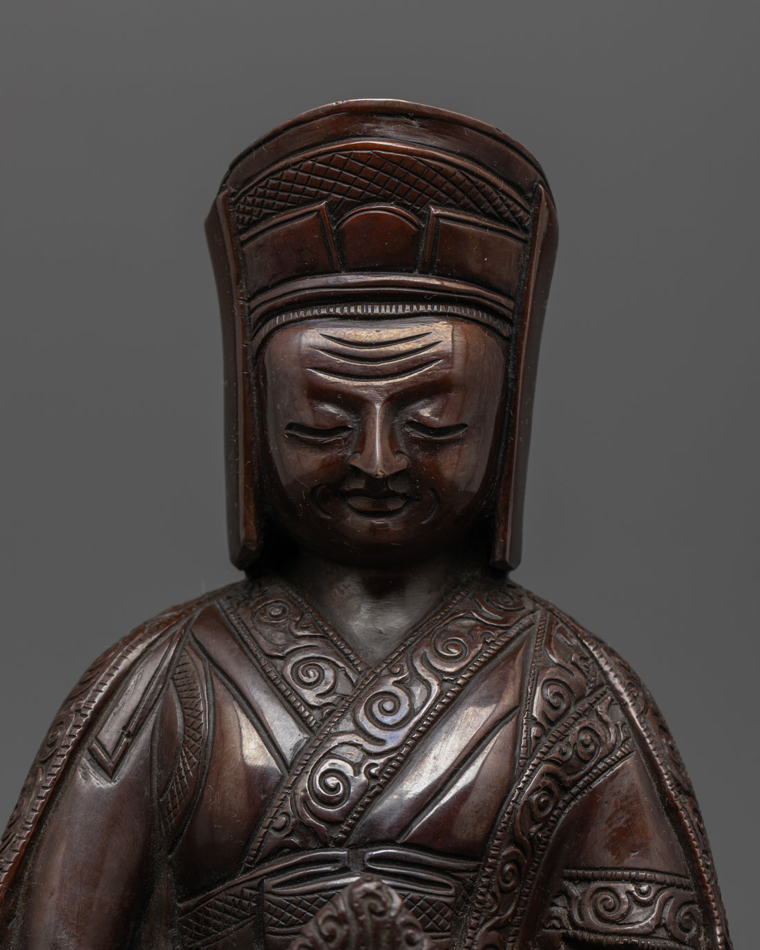 Oxidized Gampopa Statue : The Tibetan Master