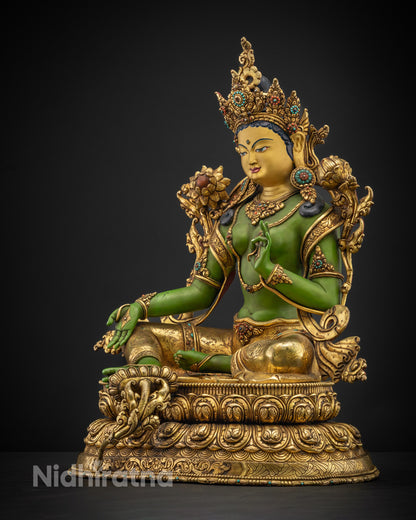 Green Tara Statue | Handcrafted Art for Spiritual Growth and Peace