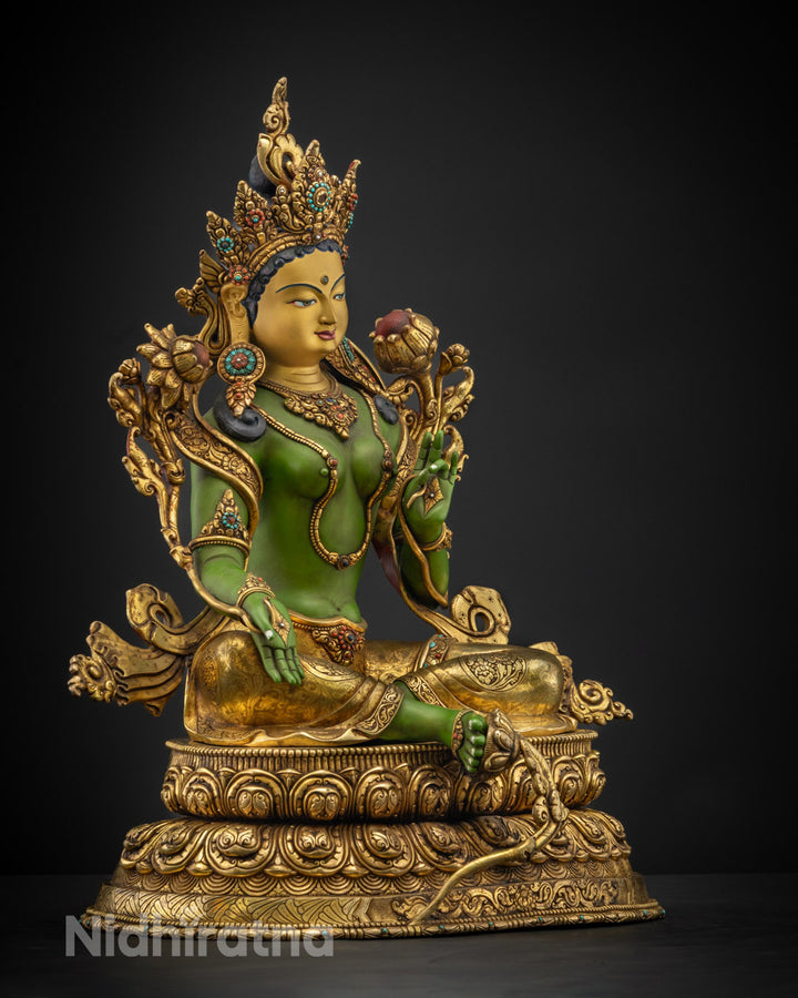 Green Tara Statue | Handcrafted Art for Spiritual Growth and Peace