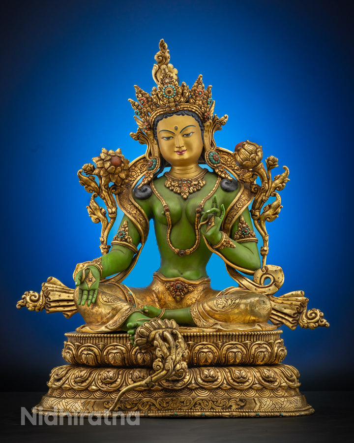 Green Tara Statue | Handcrafted Art for Spiritual Growth and Peace