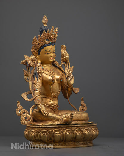 Green Tara Sculpture | Tibetan Buddhist Art