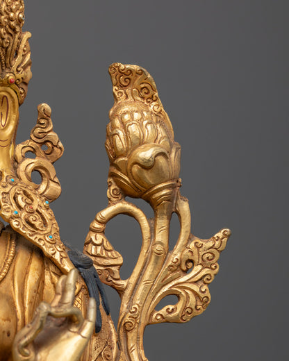 Green Tara Sculpture | Tibetan Buddhist Art