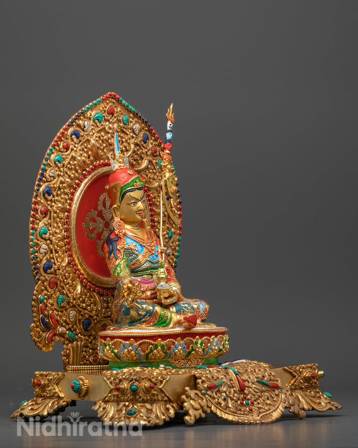 Guru Rinpoche Statue | Handcrafted 24K Gold Gilded Tibetan