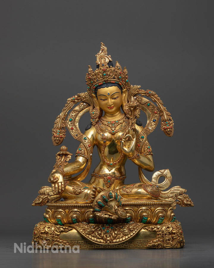 Green Tara Statue | Handcrafted Tibetan Buddhist Goddess