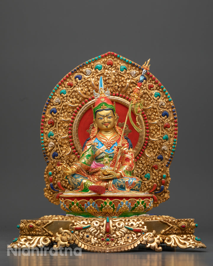 Guru Rinpoche Statue | Handcrafted 24K Gold Gilded Tibetan