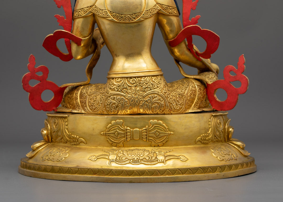 Green Tara Statue | Sacred Handcrafted 24K Gold-Gilded Copper